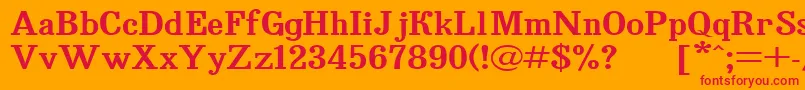 フォントBruskovaya125 – オレンジの背景に赤い文字