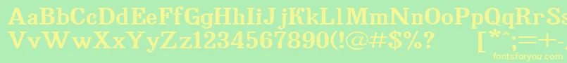Bruskovaya125-fontti – keltaiset fontit vihreällä taustalla