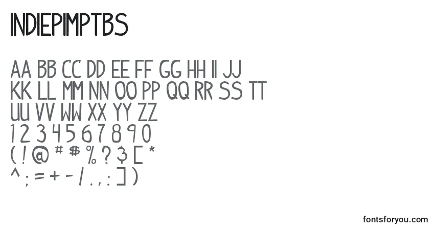 Fuente Indiepimptbs - alfabeto, números, caracteres especiales