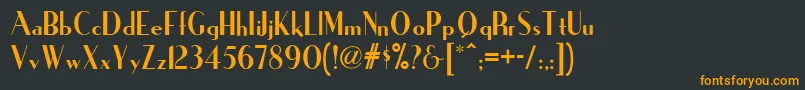 フォントIronick – 黒い背景にオレンジの文字