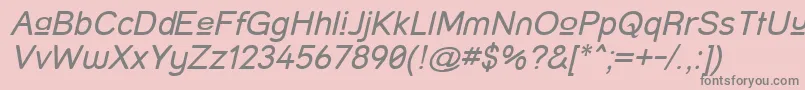 Fonte StreetUpperItalic – fontes cinzas em um fundo rosa