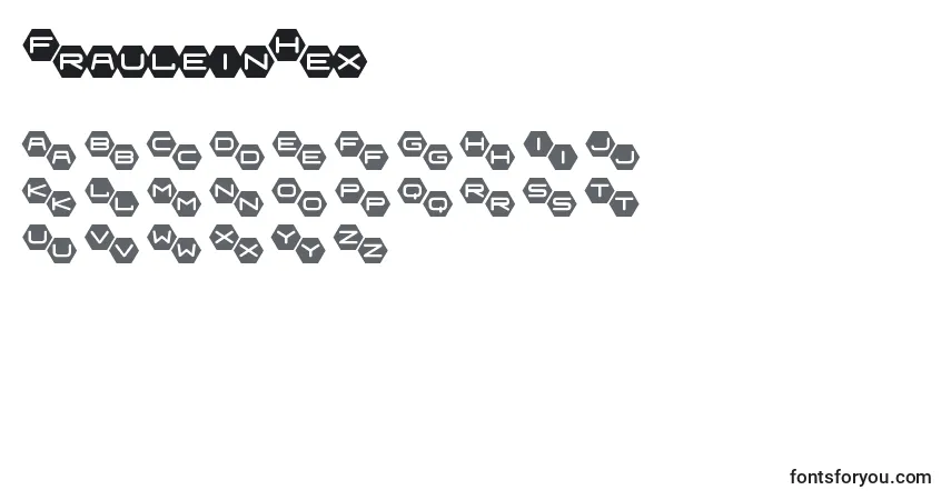 FrauleinHexフォント–アルファベット、数字、特殊文字