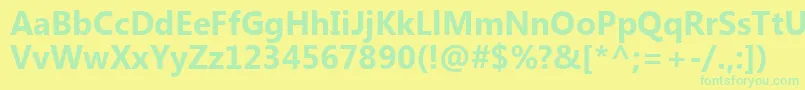 LaoUiРџРѕР»СѓР¶РёСЂРЅС‹Р№ Font – Green Fonts on Yellow Background