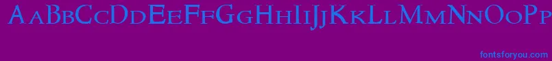 Newstylesmallcaps Font – Blue Fonts on Purple Background