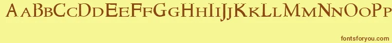 Newstylesmallcaps Font – Brown Fonts on Yellow Background
