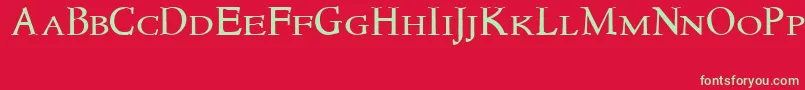 Newstylesmallcaps-Schriftart – Grüne Schriften auf rotem Hintergrund