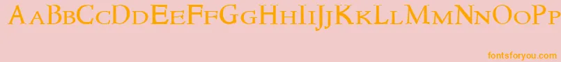 Newstylesmallcaps Font – Orange Fonts on Pink Background