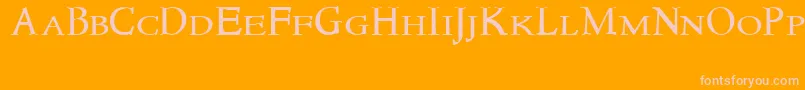 Newstylesmallcaps Font – Pink Fonts on Orange Background