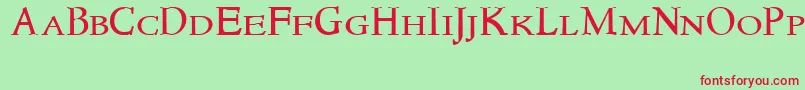 Newstylesmallcaps-fontti – punaiset fontit vihreällä taustalla