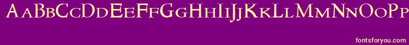 Newstylesmallcaps Font – Yellow Fonts on Purple Background