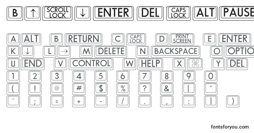 Шрифт Bigkeycaps – алфавит, цифры, специальные символы