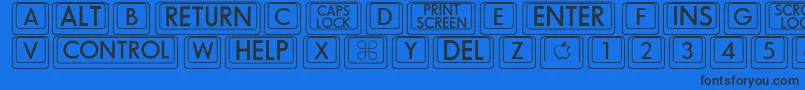Bigkeycaps Font – Black Fonts on Blue Background