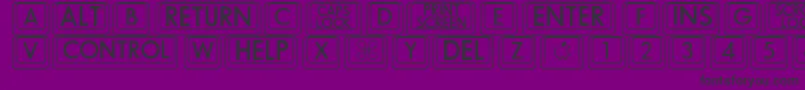 Bigkeycaps-Schriftart – Schwarze Schriften auf violettem Hintergrund