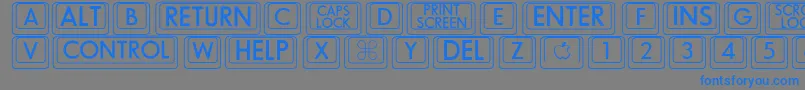Bigkeycaps Font – Blue Fonts on Gray Background