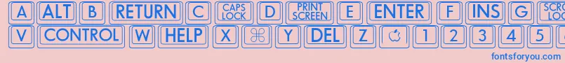 More about Bigkeycaps Font Bigkeycaps Font – Blue Fonts on Pink Background