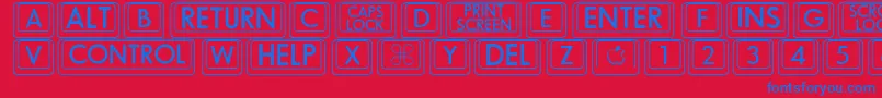 Bigkeycaps Font – Blue Fonts on Red Background