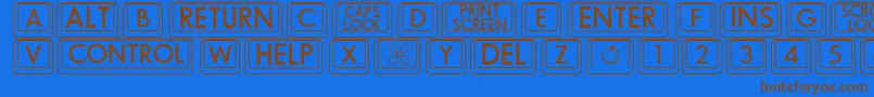 Bigkeycaps Font – Brown Fonts on Blue Background