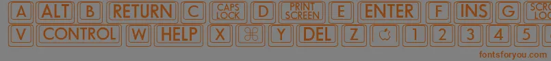 Bigkeycaps-Schriftart – Braune Schriften auf grauem Hintergrund