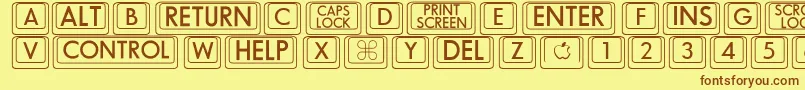 Bigkeycaps Font – Brown Fonts on Yellow Background