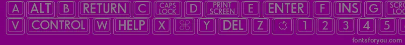 Bigkeycaps Font – Gray Fonts on Purple Background