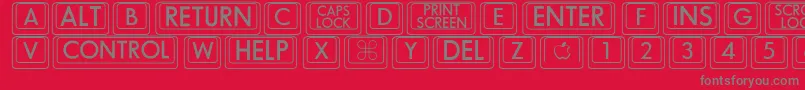 Bigkeycaps Font – Gray Fonts on Red Background