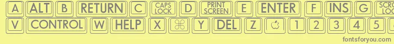 Bigkeycaps Font – Gray Fonts on Yellow Background