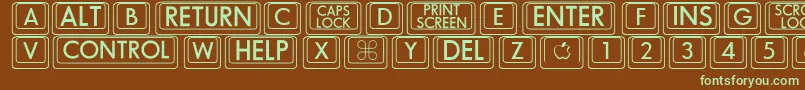 Bigkeycaps Font – Green Fonts on Brown Background