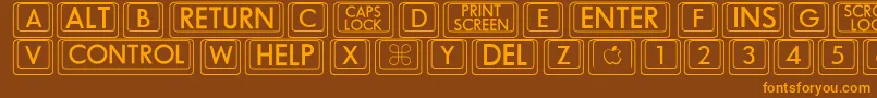 Bigkeycaps Font – Orange Fonts on Brown Background