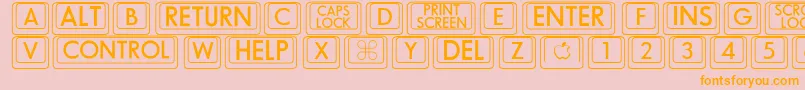 Bigkeycaps Font – Orange Fonts on Pink Background
