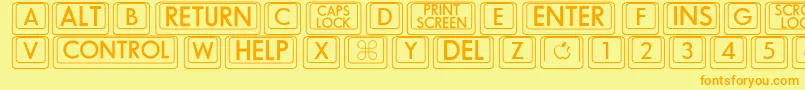 Bigkeycaps Font – Orange Fonts on Yellow Background