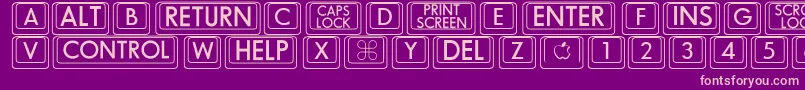 Bigkeycaps Font – Pink Fonts on Purple Background