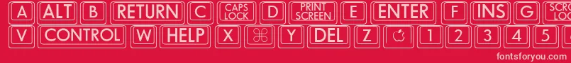 Bigkeycaps Font – Pink Fonts on Red Background