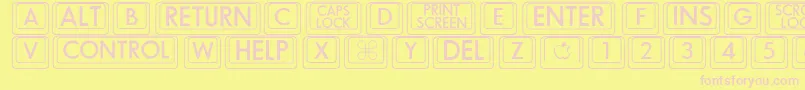 Bigkeycaps Font – Pink Fonts on Yellow Background