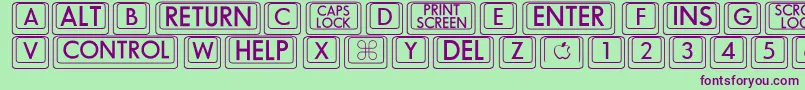 Bigkeycaps Font – Purple Fonts on Green Background