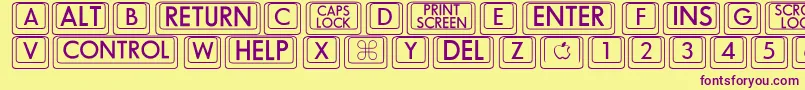 Bigkeycaps Font – Purple Fonts on Yellow Background