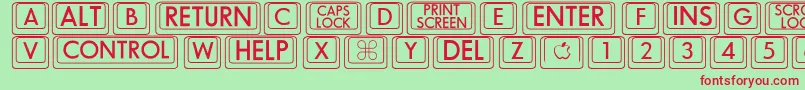 Bigkeycaps Font – Red Fonts on Green Background