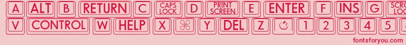 Bigkeycaps-Schriftart – Rote Schriften auf rosa Hintergrund