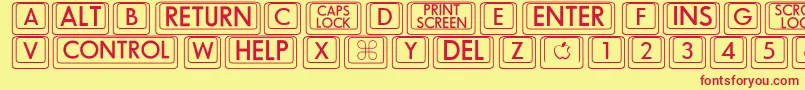 Bigkeycaps Font – Red Fonts on Yellow Background