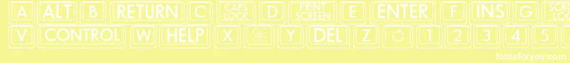 Bigkeycaps Font – White Fonts on Yellow Background