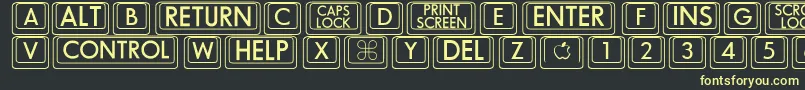 Bigkeycaps Font – Yellow Fonts on Black Background