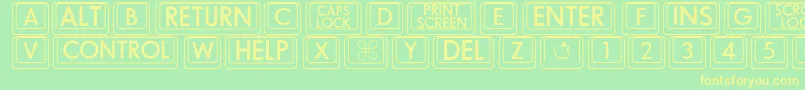 Bigkeycaps Font – Yellow Fonts on Green Background