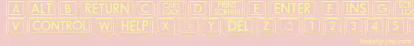 Bigkeycaps Font – Yellow Fonts on Pink Background