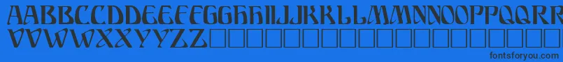 AriostoRegular Font – Black Fonts on Blue Background