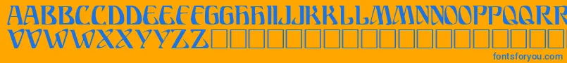 AriostoRegular Font – Blue Fonts on Orange Background