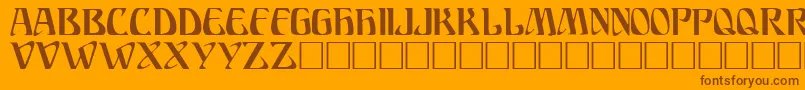 AriostoRegular Font – Brown Fonts on Orange Background