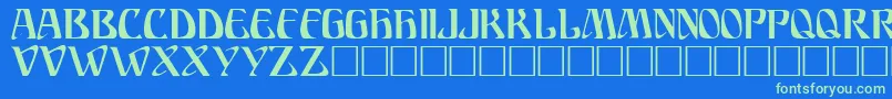 AriostoRegular Font – Green Fonts on Blue Background