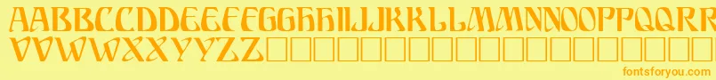 AriostoRegular Font – Orange Fonts on Yellow Background