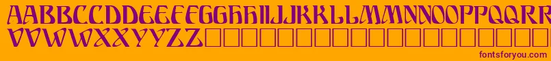 AriostoRegular Font – Purple Fonts on Orange Background