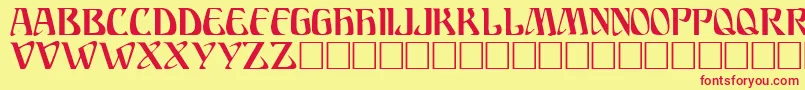 AriostoRegular Font – Red Fonts on Yellow Background