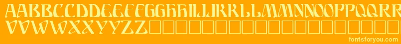 AriostoRegular Font – Yellow Fonts on Orange Background